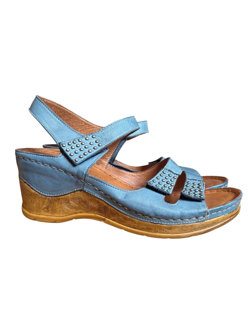 Spring Step Leather Wedge Sandals Sz 38